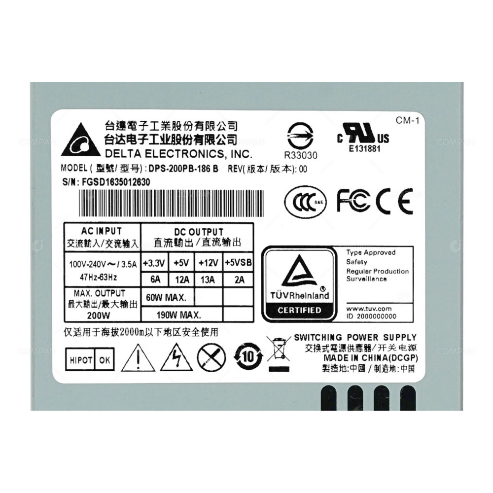 DPS-200PB-186 DELTA POWER SUPPLY 200W FOR SYNOLOGY RACKSTATION RS815+ -